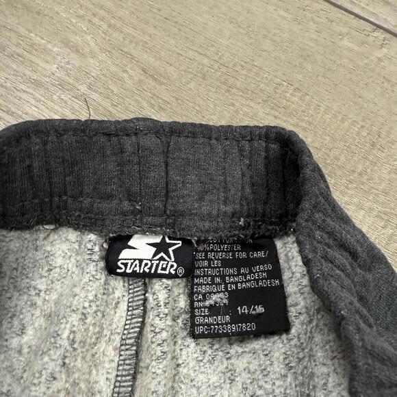 VTG Starter Track Pants Size 14/16 Youth Adult Baggy Joggers Dark Grey Y2K 28x26 - Picture 4 of 8